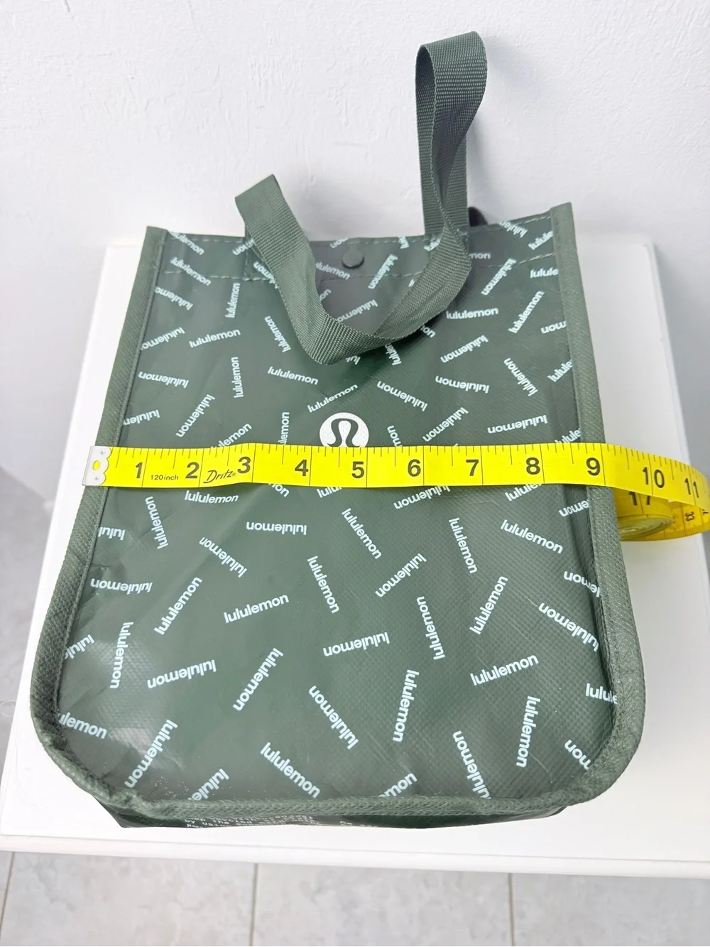 Lululemon Reusable Tote Bag Green Logo Shopping Gym Lunch Travel Bag